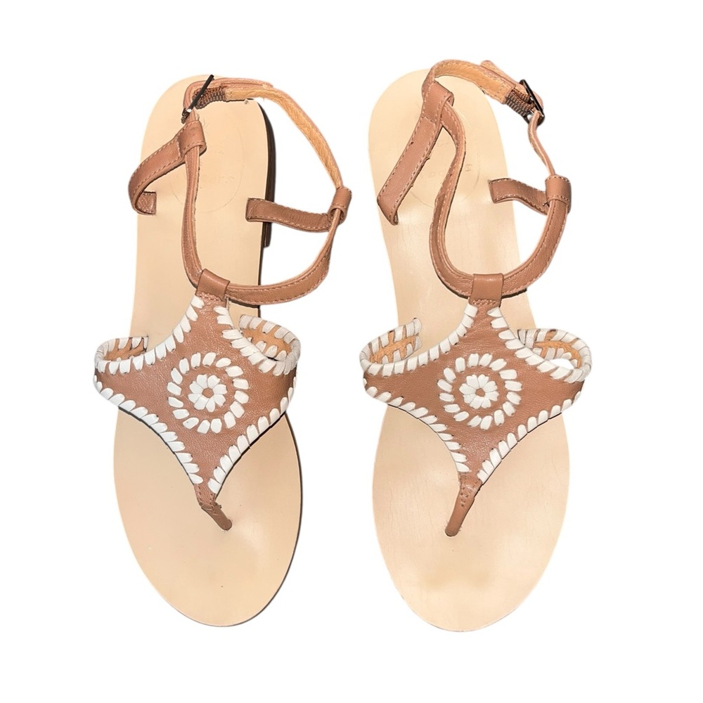 Jack Rogers women’s Maci Brown and White Sandals size 6.5 - Picture 2 of 7